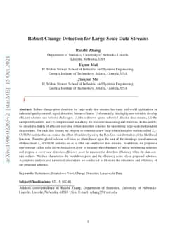 Robust Change Detection for Large-Scale Data Streams