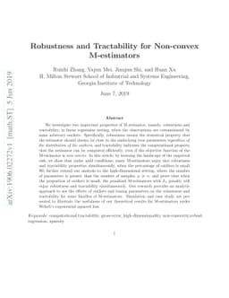 Robustness and Tractability for Non-convex M-estimators