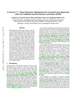 A General $\mathcal{O}(n^2)$ Hyper-Parameter Optimization for Gaussian
  Process Regression with Cross-Validation and Non-linearly Constrained ADMM