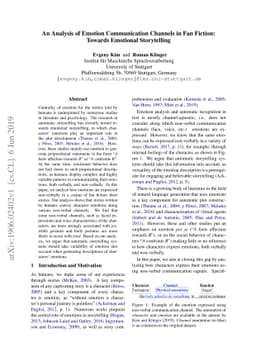 An Analysis of Emotion Communication Channels in Fan Fiction: Towards
  Emotional Storytelling