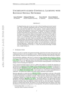 Uncertainty-guided Continual Learning with Bayesian Neural Networks