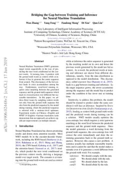 Bridging the Gap between Training and Inference for Neural Machine
  Translation