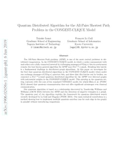 Quantum Distributed Algorithm for the All-Pairs Shortest Path Problem in
  the CONGEST-CLIQUE Model