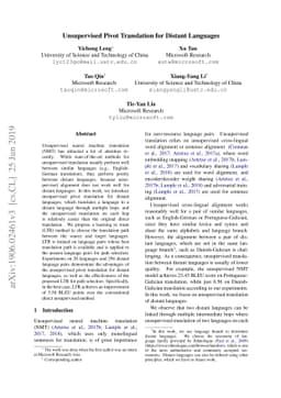 Unsupervised Pivot Translation for Distant Languages