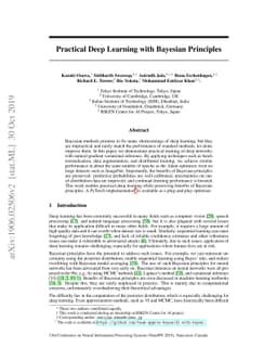 Practical Deep Learning with Bayesian Principles