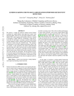 Guided learning for weakly-labeled semi-supervised sound event detection