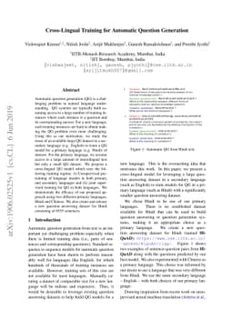 Cross-Lingual Training for Automatic Question Generation