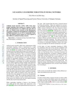 Localizing Catastrophic Forgetting in Neural Networks