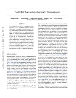 Flexibly Fair Representation Learning by Disentanglement