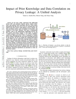 Impact of Prior Knowledge and Data Correlation on Privacy Leakage: A
  Unified Analysis