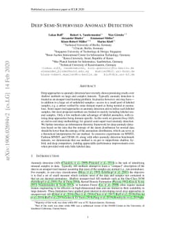 Deep Semi-Supervised Anomaly Detection