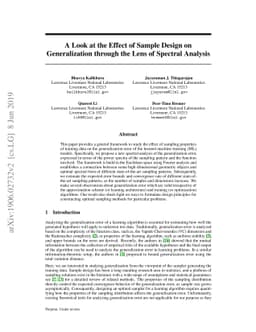 A Look at the Effect of Sample Design on Generalization through the Lens
  of Spectral Analysis
