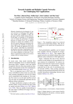 Towards Scalable and Reliable Capsule Networks for Challenging NLP
  Applications
