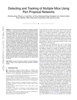Detection and Tracking of Multiple Mice Using Part Proposal Networks