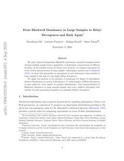 From Blackwell Dominance in Large Samples to Renyi Divergences and Back
  Again