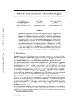 Automatic Reparameterisation of Probabilistic Programs