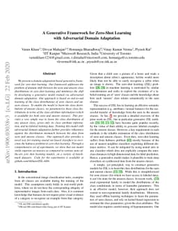 A Generative Framework for Zero-Shot Learning with Adversarial Domain
  Adaptation
