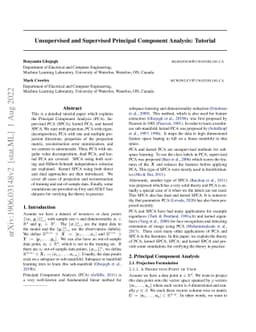 Unsupervised and Supervised Principal Component Analysis: Tutorial