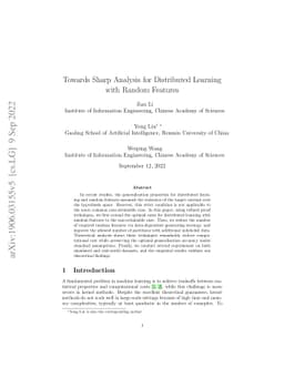 Towards Sharp Analysis for Distributed Learning with Random Features