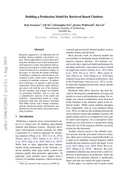 Building a Production Model for Retrieval-Based Chatbots