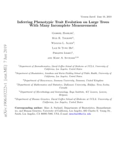 Inferring phenotypic trait evolution on large trees with many incomplete
  measurements
