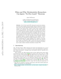 When and Why Metaheuristics Researchers Can Ignore "No Free Lunch"
  Theorems