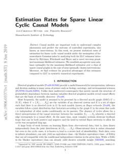 Estimation Rates for Sparse Linear Cyclic Causal Models