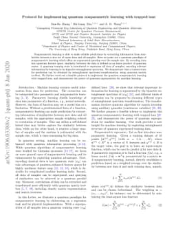 Protocol for implementing quantum nonparametric learning with trapped
  ions
