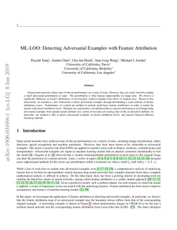 ML-LOO: Detecting Adversarial Examples with Feature Attribution