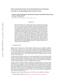 Outlier Exposure with Confidence Control for Out-of-Distribution
  Detection