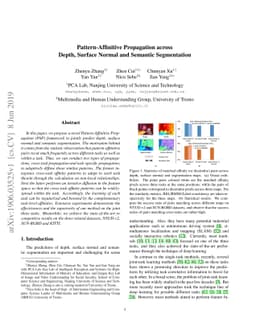 Pattern-Affinitive Propagation across Depth, Surface Normal and Semantic
  Segmentation