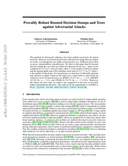 Provably Robust Boosted Decision Stumps and Trees against Adversarial
  Attacks