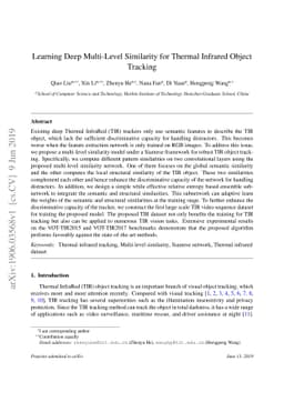 Learning Deep Multi-Level Similarity for Thermal Infrared Object
  Tracking