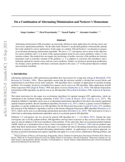 On a Combination of Alternating Minimization and Nesterov's Momentum