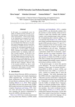 LSTM Networks Can Perform Dynamic Counting