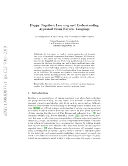 Happy Together: Learning and Understanding Appraisal From Natural
  Language