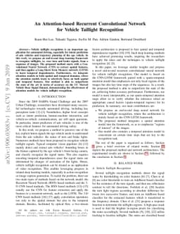 An Attention-based Recurrent Convolutional Network for Vehicle Taillight
  Recognition