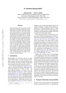 Is Attention Interpretable?