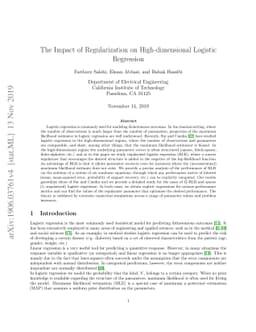 The Impact of Regularization on High-dimensional Logistic Regression
