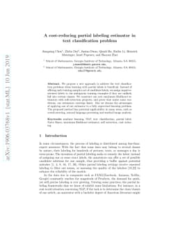 A cost-reducing partial labeling estimator in text classification
  problem