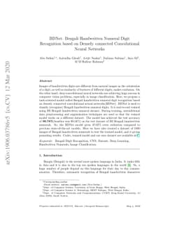 BDNet: Bengali Handwritten Numeral Digit Recognition based on Densely
  connected Convolutional Neural Networks