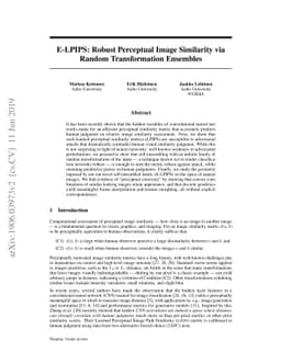 E-LPIPS: Robust Perceptual Image Similarity via Random Transformation
  Ensembles