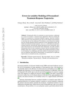 Errors-in-variables Modeling of Personalized Treatment-Response
  Trajectories