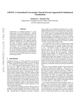 CRCEN: A Generalized Cost-sensitive Neural Network Approach for
  Imbalanced Classification