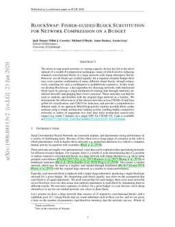 BlockSwap: Fisher-guided Block Substitution for Network Compression on a
  Budget