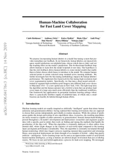 Human-Machine Collaboration for Fast Land Cover Mapping