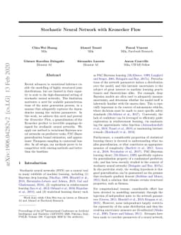 Stochastic Neural Network with Kronecker Flow