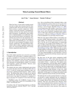 Meta-Learning Neural Bloom Filters