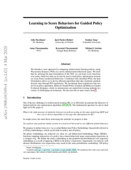 Learning to Score Behaviors for Guided Policy Optimization
