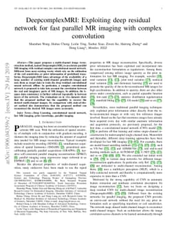 DeepcomplexMRI: Exploiting deep residual network for fast parallel MR
  imaging with complex convolution